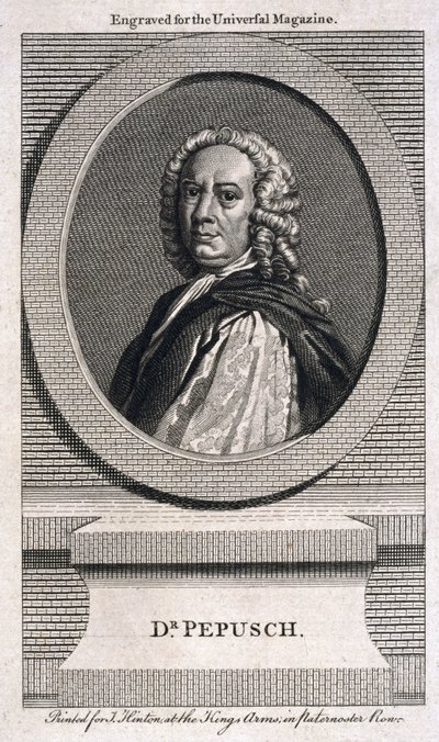 Johann Christoph Pepusch, German composer and musical theorist, c 1725 by Unbekannt