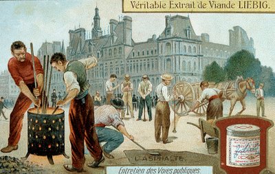 Laying an asphalt-based surface in a Paris street, c1900 by Unbekannt