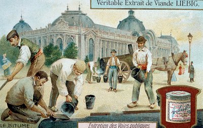Laying Bitumen Road Surface in a Paris Street by Unbekannt