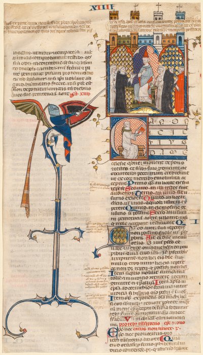 Leaf Excised from a Decretum by Gratian: Initial C... by Unbekannt