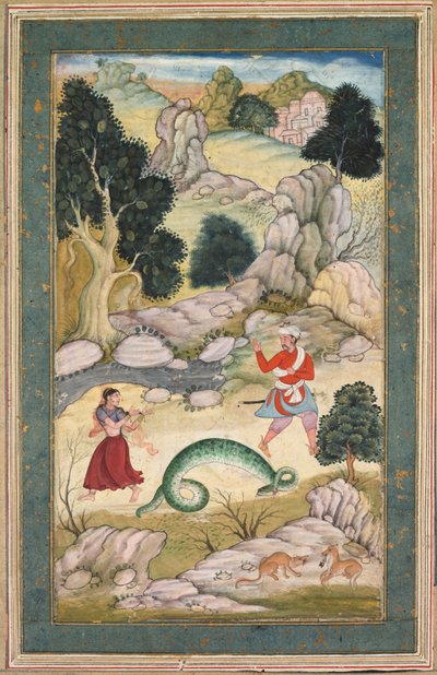 Lovers Parting, Page from a Book of Fables by Unbekannt
