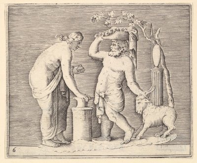 Man and Woman Sacrificing a Goat by Unbekannt
