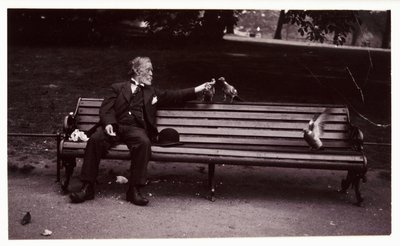 Man on a park bench, c 1920 by Unbekannt