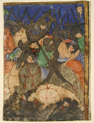 Manuscript Cutting Showing a Scene from Hebrew Scripture, Perhaps the Life of King David by Unbekannt