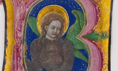 Manuscript Leaf Cutting from a Choir Book with an Illuminated Initial B by Unbekannt