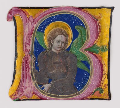 Manuscript Leaf Cutting from a Choir Book with an Illuminated Initial B by Unbekannt