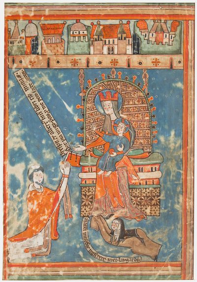 Manuscript Leaf with Dedication of a Book to the Virgin by Unbekannt