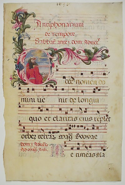 Manuscript Leaf with Initial E, from an Antiphonary by Unbekannt