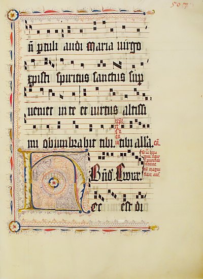 Manuscript Leaf with Initial H, from an Antiphonary by Unbekannt