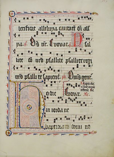Manuscript Leaf with Initial H, from an Antiphonary, German, Second Quarter 15th Century by Unbekannt