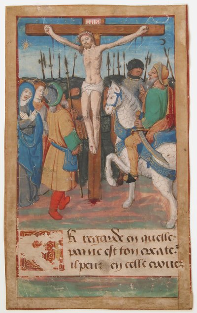 Manuscript Leaf with the Crucifixion, from a Book of Hours by Unbekannt