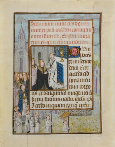 Manuscript Leaf with the Holy Communion, from a Book of Hours, ca. 1500 by Unbekannt