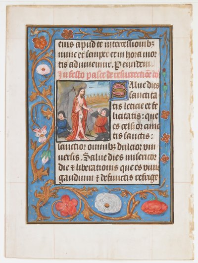 Manuscript Leaf with the Resurrection, from a Book of Hours by Unbekannt