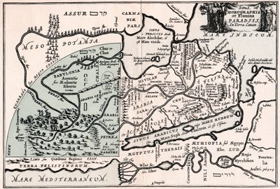 Map Showing the Supposed Location of Paradise by Unbekannt