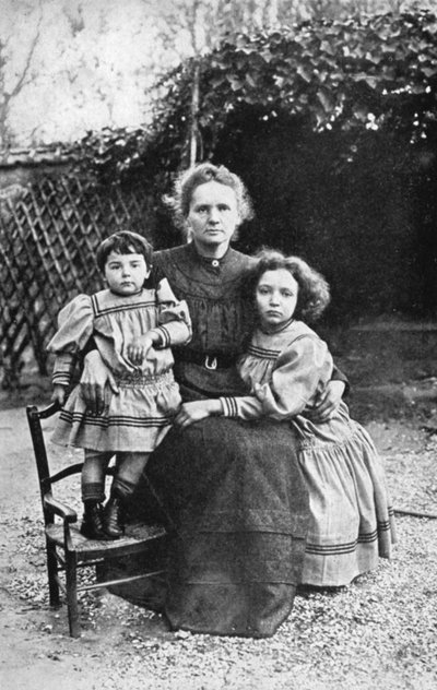 Marie Curie, Polish-born French Physicist, with Her Daughters Eve and Irene by Unbekannt