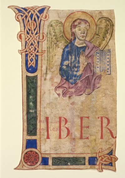 Miniature Excised from a Gospel Book: The Symbol of St. Matthew recto and Canon Tables verso by Unbekannt