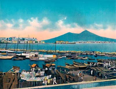 Naples - Mergellina with Vesuvius, c1900 by Unbekannt