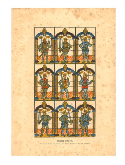 Painted Window. Two Saxon Earls of Mercia, and Seven Norman Earls of Chester, c1845 by Unbekannt