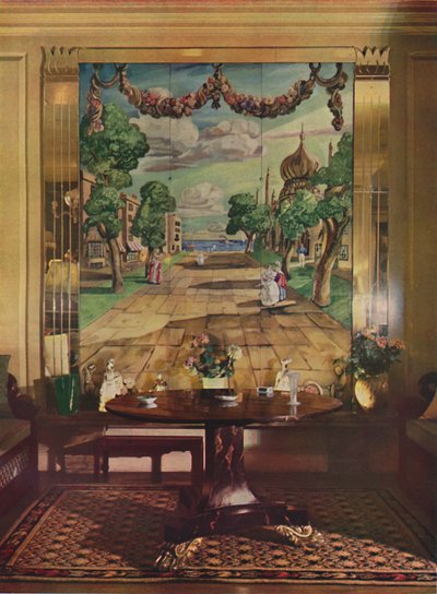 Panel Showing Regency Brighton, Flanked by Mirrored Glass Pilasters by Unbekannt