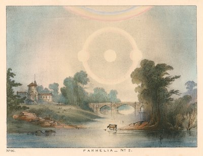 Parhelia Mock Suns Combined with a Halo and Rainbow, 1721 by Unbekannt