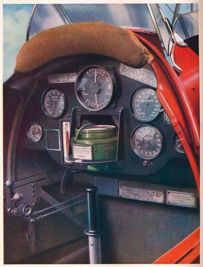Pilots cockpit of a Tiger Moth equipped for blind flying by Unbekannt