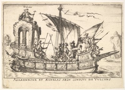 Plate 10: Agamemnon and Menelaus Seated in a Boat Accompanied by Other Figures by Unbekannt