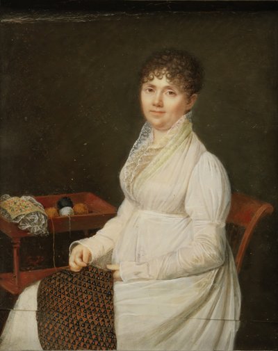 Portrait of a Woman with Tapestry Work by Unbekannt