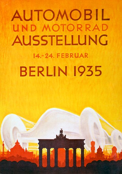 Poster advertising the Automobile and Motorcycle Exposition in Berlin by Unbekannt