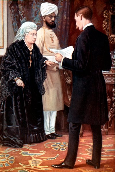 Queen Victoria listening to a dispatch from the front line during the Boer War, 1899-1901 by Unbekannt