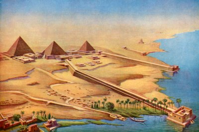 Reconstruction of the three pyramids at Abusir with their temples and approaches, 1933-1934 by Unbekannt
