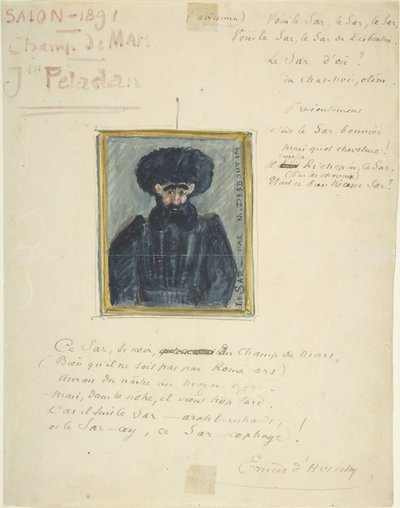 Satirical Drawing of Sâr Joséphin Péladan by Unbekannt
