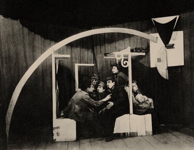 Scene from the Play Agents by Sholem Aleichem. Set Designer Marc Chagall, 1921 by Unbekannt