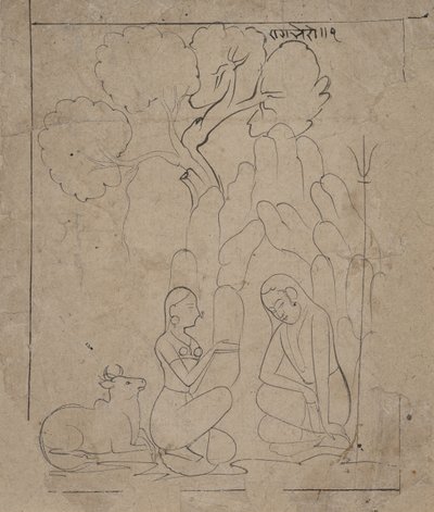 Shiva and Parvati in a Mountain Grotto by Unbekannt