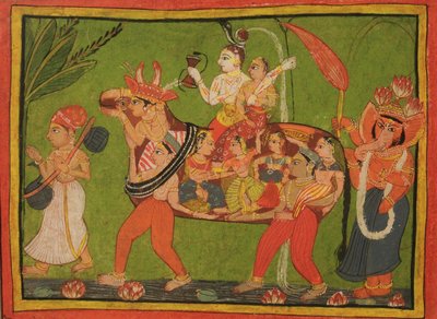 Shiva and Parvati on a Composite Cow Made of Assembled Women by Unbekannt