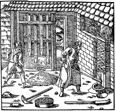 Stamping and Roasting Ore to Extract Metal by Unbekannt