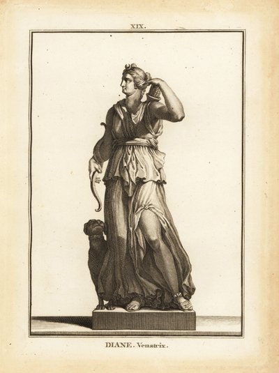 Statue of Diana Venatrix, Roman goddess of the hunt, with bow, arrow and quiver by Unbekannt