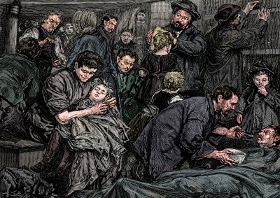 Steerage passengers on an Atlantic steamer bound for America by Unbekannt