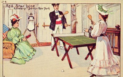 Table tennis on board a Red Star Line passenger ship by Unbekannt