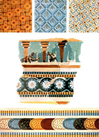 Textile patterns and fresco fragments from Crete, Greece, 1928 by Unbekannt