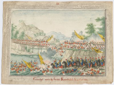 The Battle on the River Kamchik on 15th October 1828 by Unbekannt