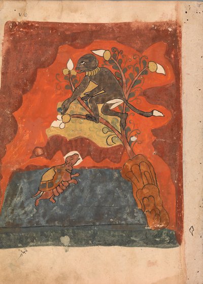 The Deposed Monkey King Drops Figs for the Tortoise and the Two Become Friends by Unbekannt