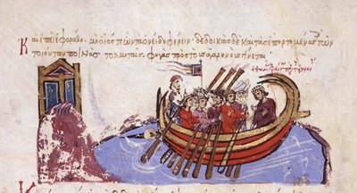 Thomas the Slav flees to the Arabs Miniature from the Madrid Skylitzes by Unbekannt