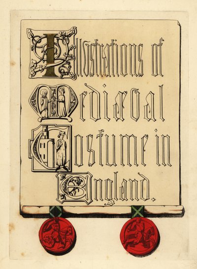 Title page with illuminated lettering and red wax seals by Unbekannt