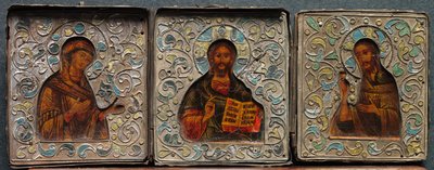 Triptych with Christ, the Virgin, and St. John the Evangelist by Unbekannt