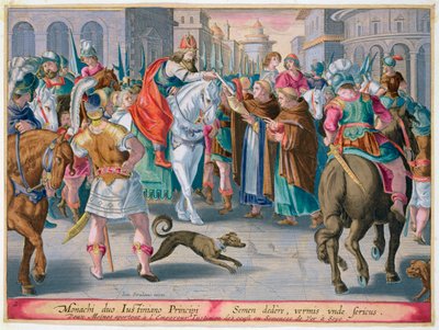 Two Monks Present Silkworms Smuggled from China to the Byzantine Emperor Justinian by Unbekannt