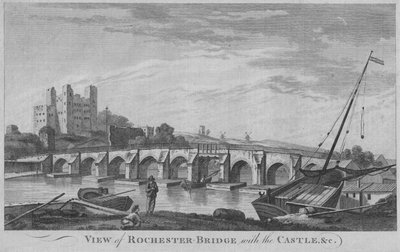 View of Rochester Bridge with the Castle by Unbekannt