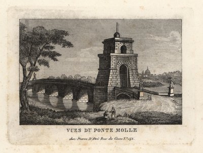 View of the Milvian Bridge, Rome by Unbekannt