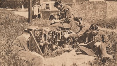 Wireless Operator Inside Latest Type of Training Machine, 1940 by Unbekannt