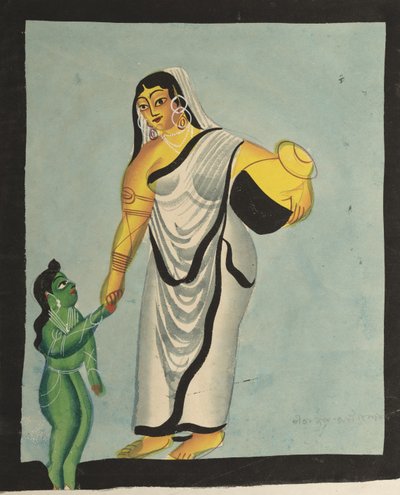 Yasoda Taking the Infant Krishna for a Walk by Unbekannt