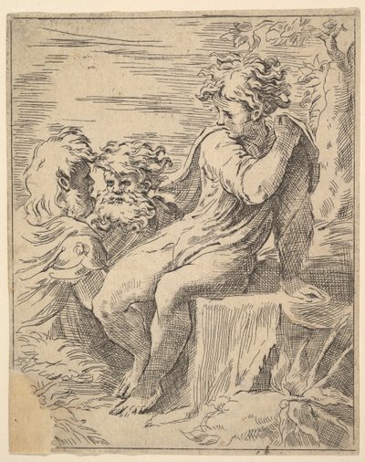 Youth with Two Old Men by Unbekannt